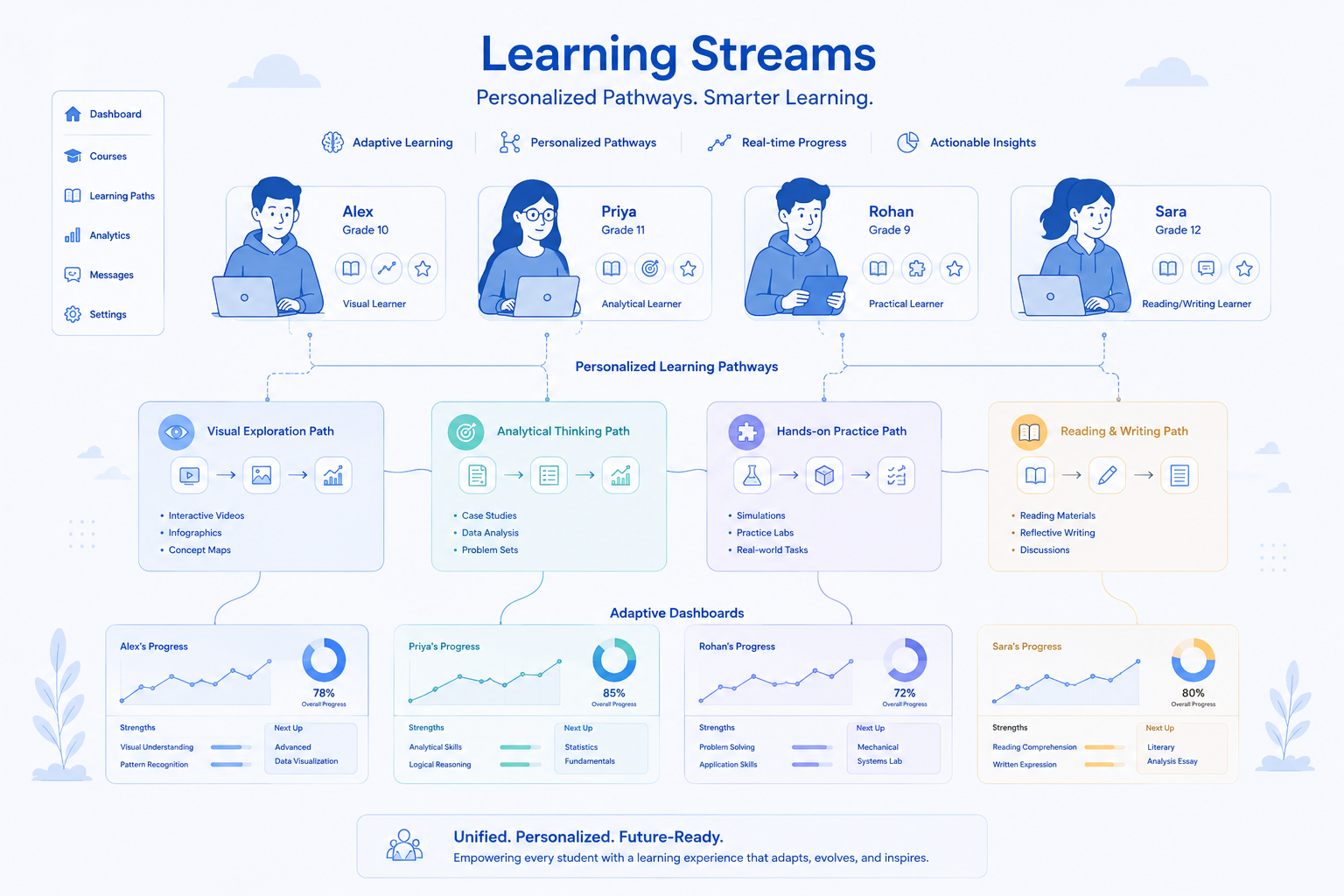 Learning Streams - Personalized Adaptive Academic Dashboards